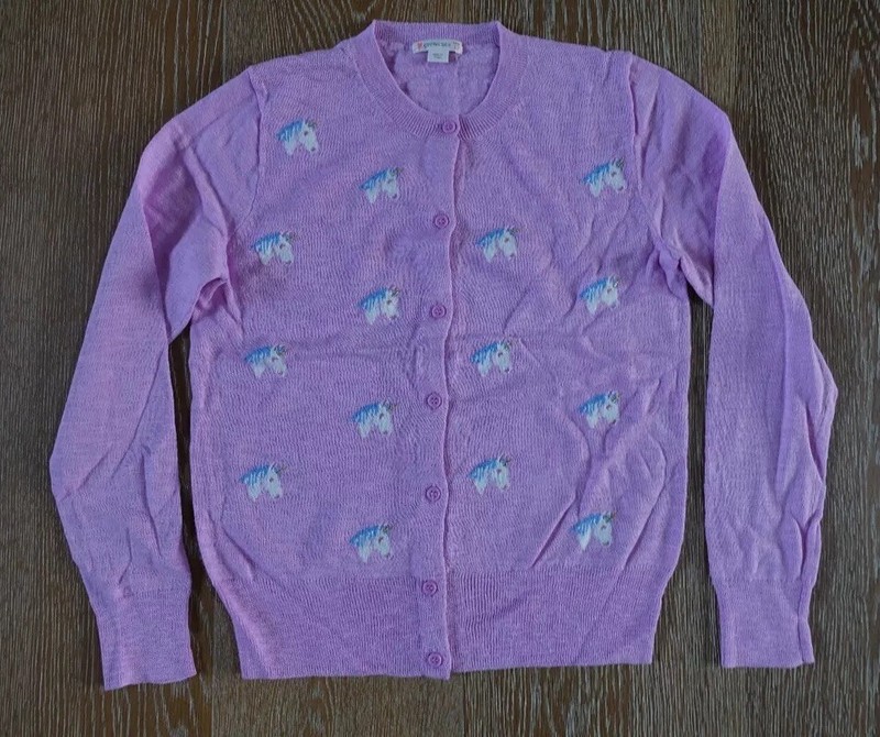 Crewcuts Jcrew Girls Unicorn Cardigan Sweater Size 12 EUC