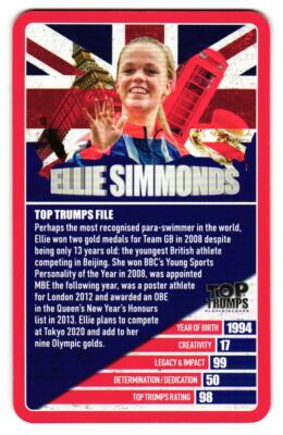 2020 Top Trumps National Treasures Ellie Simmonds 