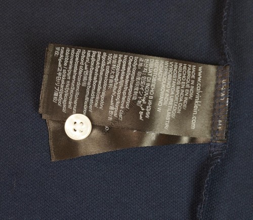 Nuevo Para hombres Auténtico Calvin Klein Polo Elastizado Bordado Calce Ajustado Azul Marino - Imagen 6 de 6