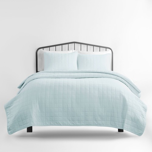 Premium Ultra Soft Quilted 3 Piece Coverlet Set Kaycie Gray Hotel Collection - Picture 92 of 111