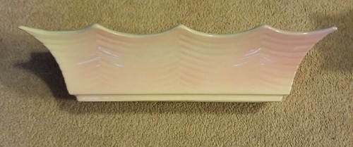 Hull USA Pink and Bluegreen specked Planter 14 1/4" long - Picture 7 of 12