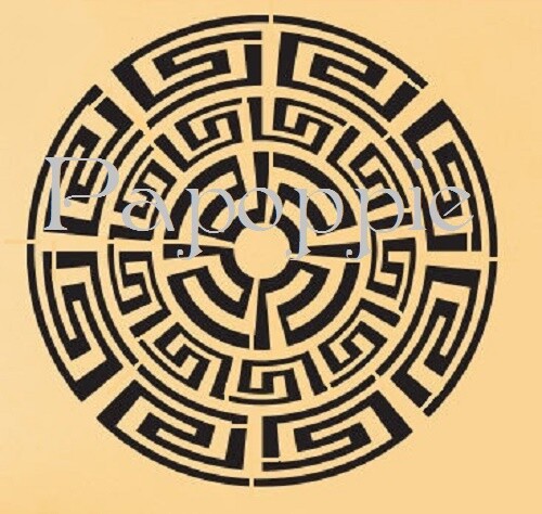 Stencil Round Aztec Southwestern Tribal Pattern Border Tiles Stencil Choose Size - Picture 1 of 9