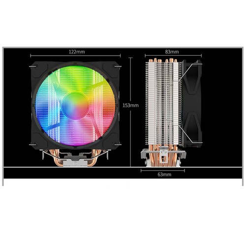 160W CPU Cooler Heatpipe Heatsink 120mm 3/4 Pin PWM Fan RGB LGA For Inter 12th - Picture 4 of 14