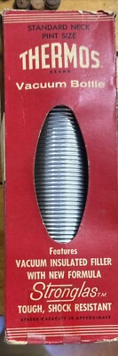 Genuine Thermos Brand Stronglas Vacuum Bottle 2284 New Old Stock In Original Box