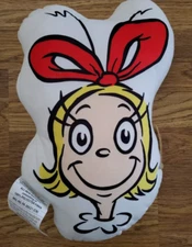 Dr Seuss Grinch Cindy Lou Who Decorative 17" Stuffed Shaped Pillow New
