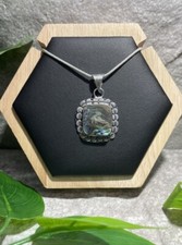 Handmade 18" Chain 1.5 Albone Shall Gemstone Pendant 925 Silver Pltd B2027
