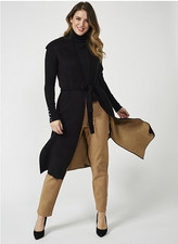 Marlawynne Boucle Front Tie Vest/waistcoat Black & Tan Uk Large Bnwt £88.50