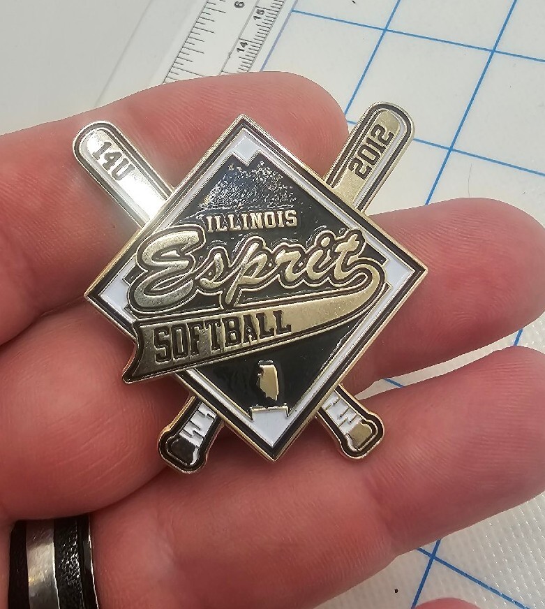 SOFTBALL hat pin backs button youth ball 2012 Illinois Esprit softball