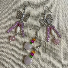 Butterfly And Heart Earring Set