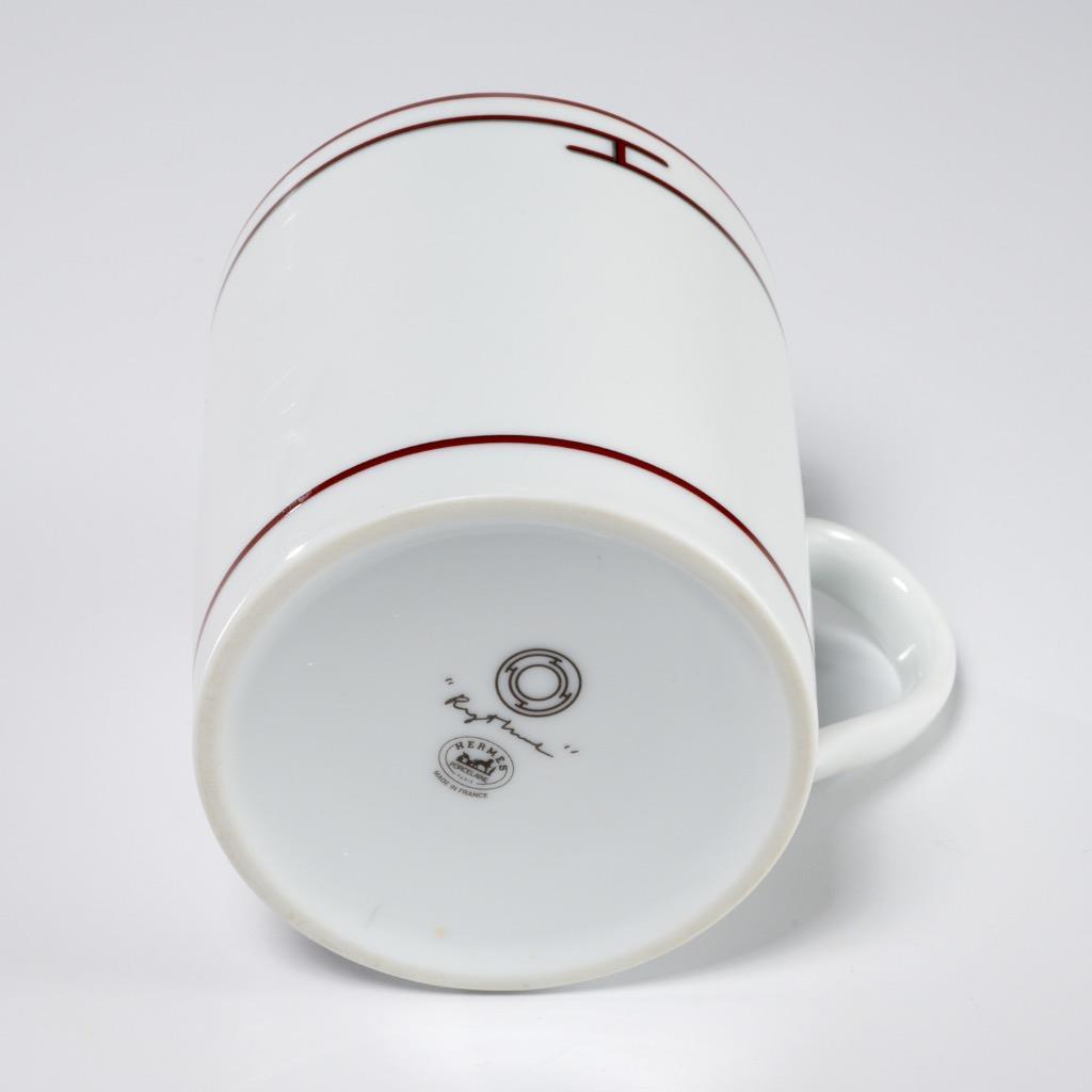 Hermes Rhythm Art Deco Red White Coffee Mug Orange Box France | eBay