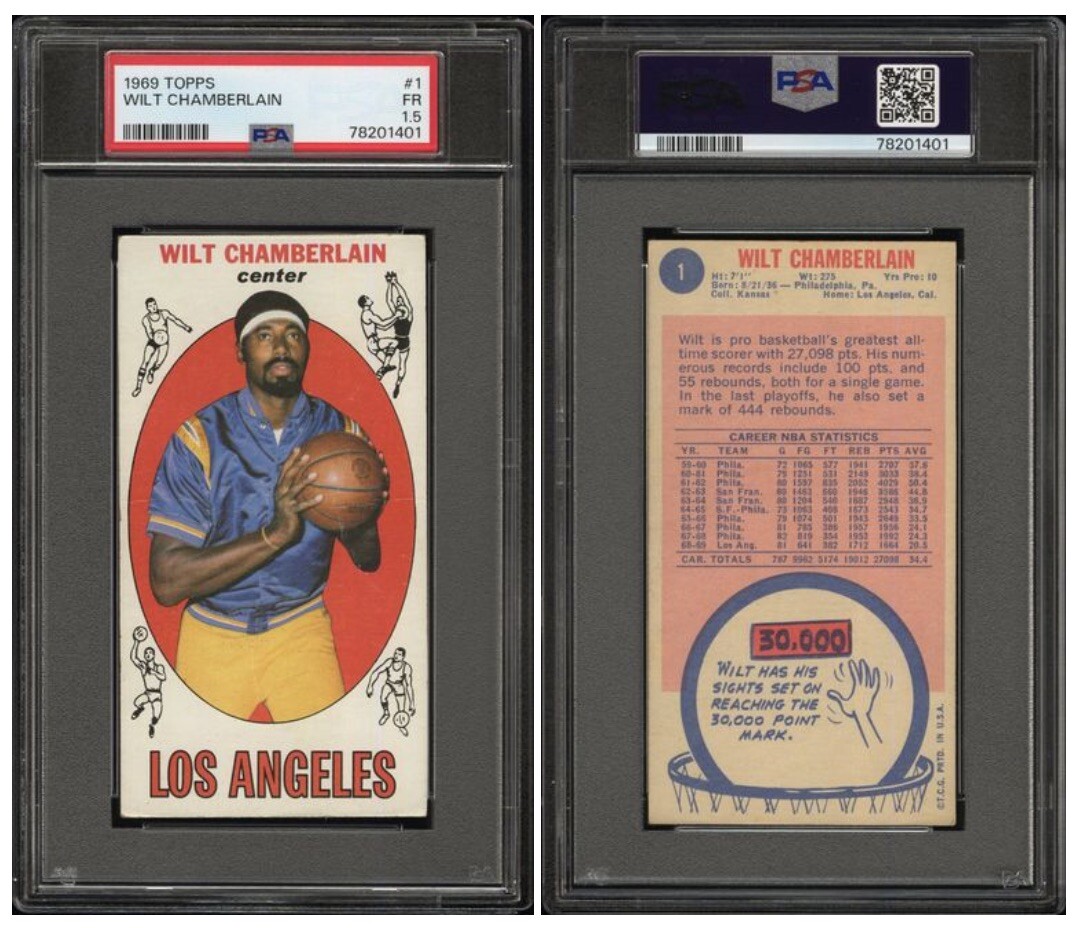 1969 Topps #1 Wilt Chamberlain PSA 1.5 HOF BASKETBALL | eBay
