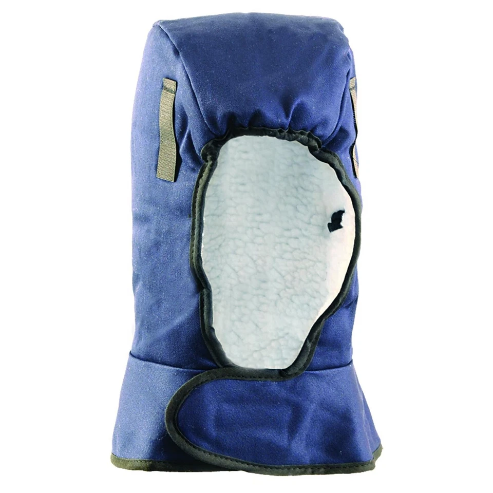 OCCUNOMIX Cold Weather Winter Thermal SHERPA Lining Shoulder Length HARD HAT LINER, NAVY