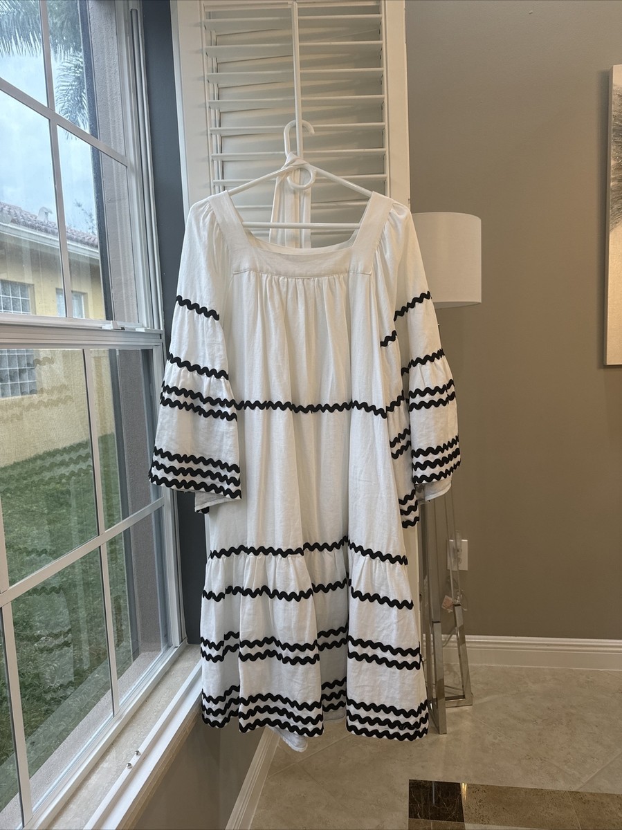 Lisa Marie Fernandez for Target Linen Blend Dress Sz M White Black