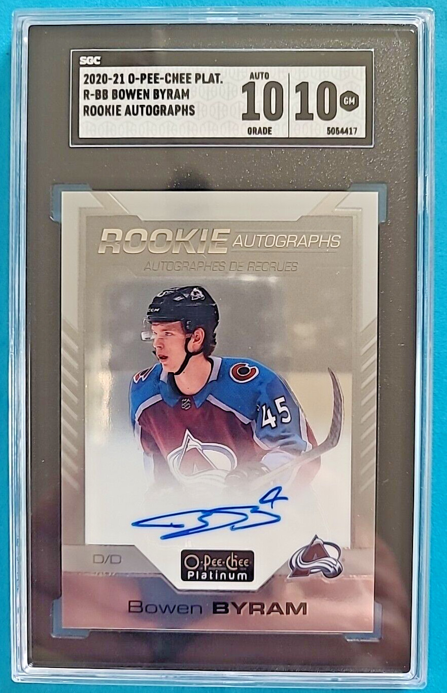2020-21 Bowen Byram OPC O-PEE-CHEE Platinum Rookie Autograph RC Auto SGC 10/10