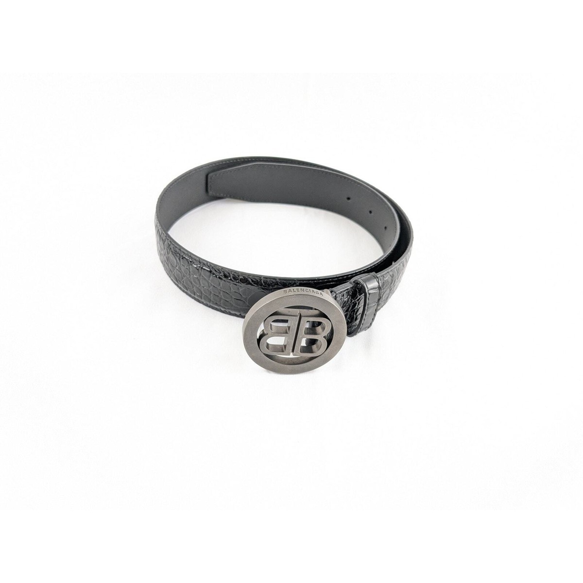 Balenciaga BB Croc Logo Belt in Black BNWB 70cm | eBay Balenciaga BB Croc Logo Belt in Black BNWB 70cm | eBay