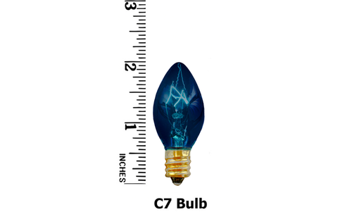 C-7 BLUE CLEAR TWINKLE FLASHING LIGHT BULBS - BRAND NEW 1 BOX OF 25 C7 E12 - Picture 6 of 6