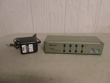 4 PORT Connectland SMART KVM Switch Box Console VGA Model 2403017 PC DC 9V Used