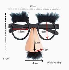 Black Mustache Glasses Halloween Cosplay Perform Funny Gift Plastic 12 11cm