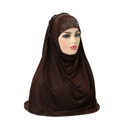 One Piece Hijab Muslim Women Turban Headscarf Islamic Shawls Scarf Wrap Covers - Picture 15 of 118