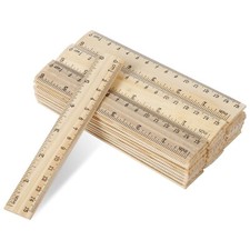 144 Packs 6 Inch Wooden Rulers Double Sided Pine Wood School Ruler Measuring ...