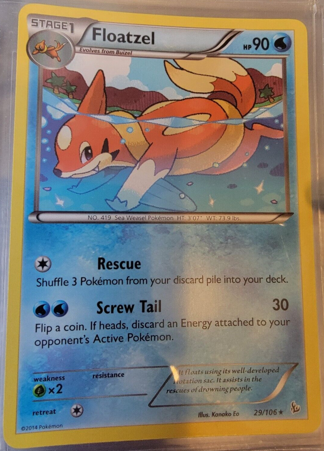 Floatzel # 29/106 XY: Flashfire Set Pokemon Trading Cards TCG Games Rares SP
