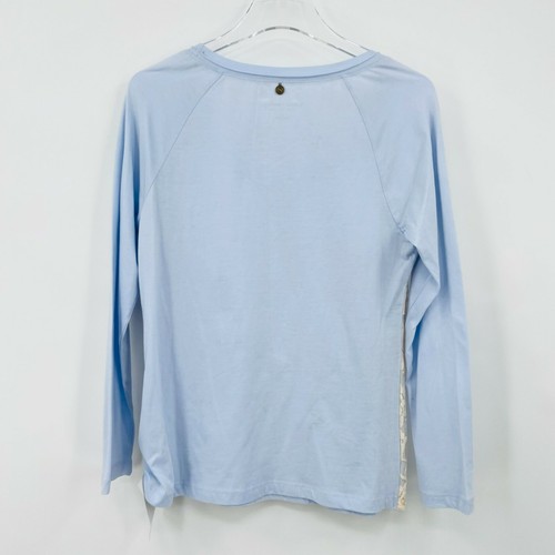 NEW Soft Surroundings Size XS Pale Blue Lace Overlay Long Sleeve Pocket Top - Picture 7 of 7