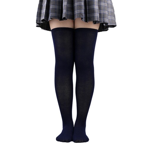 New Women High School Girl Over Knee Thigh Stocking Knit Cable Long Stripe Socks - Picture 16 of 16
