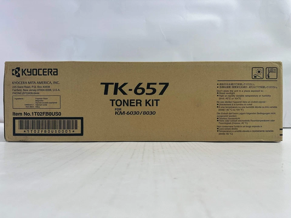 Nuevo kit de tóner negro genuino Kyocera KM-6030,8030 TK-657 1T02FB0US0 Foto 2 de 4