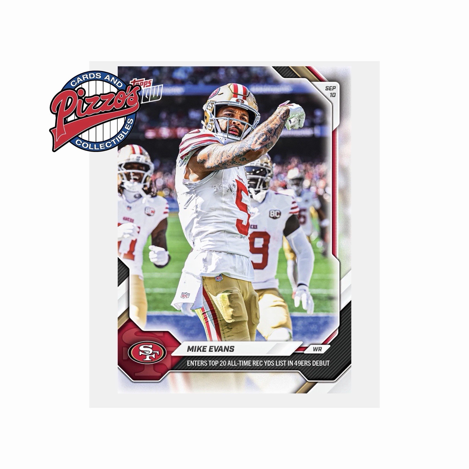 Mike Evans 49ers Debut Top 20 REC YDS 2026 NFL Topps NOW Card 5 Presale