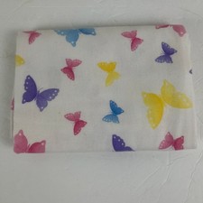 3/4 Yard White With Butterfly Flannel Fabric 44" Wide