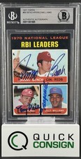 1971 JOHNNY BENCH TONY PEREZ WILLIAMS TOPPS #64 AUTO BGS AUTH AUTOGRAPH Q6995