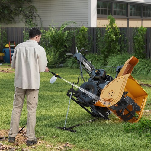 Lawn Mower Lift Jack w/Adjustable Height Angle Manual Handle Powder-coated Metal - Picture 3 of 10