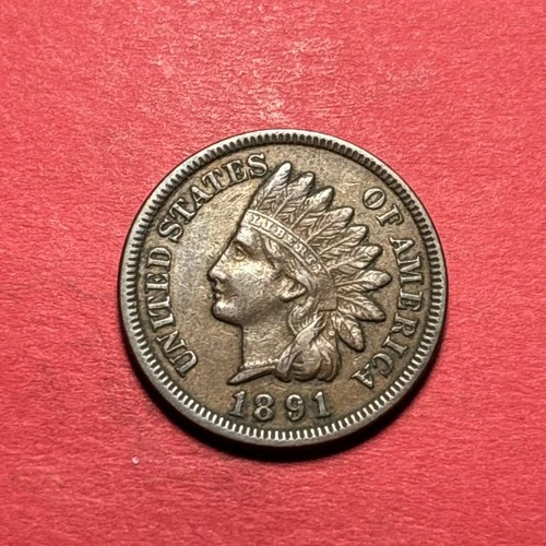 (1) Beautiful Antique 1891 Indian Head Cent/Penny XF-EXTRA FINE NICE DETAIL