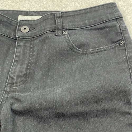 Chicos Platinum Denim Jeans Womens Size 1 Reg Black - Picture 11 of 14