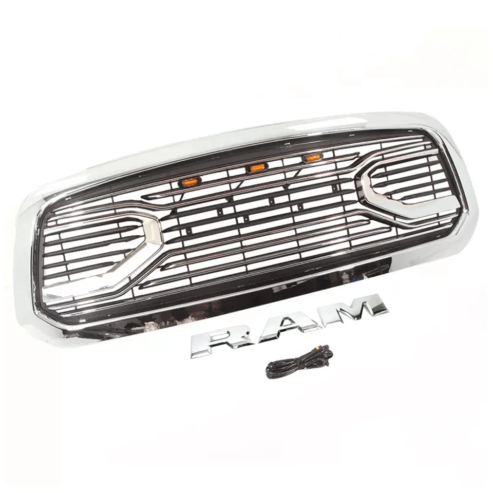 Front Chrome Grille For 2002 2003 2004 2005 Ram 1500 with LED Lights Foto 2 de 4