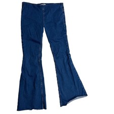 We The Free Free People Penny Pull-On Flare Jeans Size 30 Blue Dark Wash NWOT O2