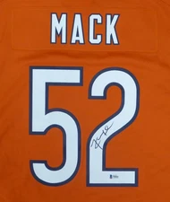 SALE! Chicago Bears Khalil Mack Auto Signed Orange Nike Jersey Size XL Beckett