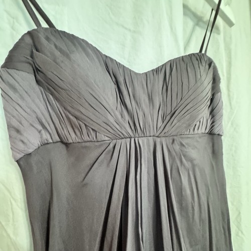 JS Collections Ruched Chiffon Gown SZ 6 Steel Purple Bridesmaid Dress - Picture 2 of 9