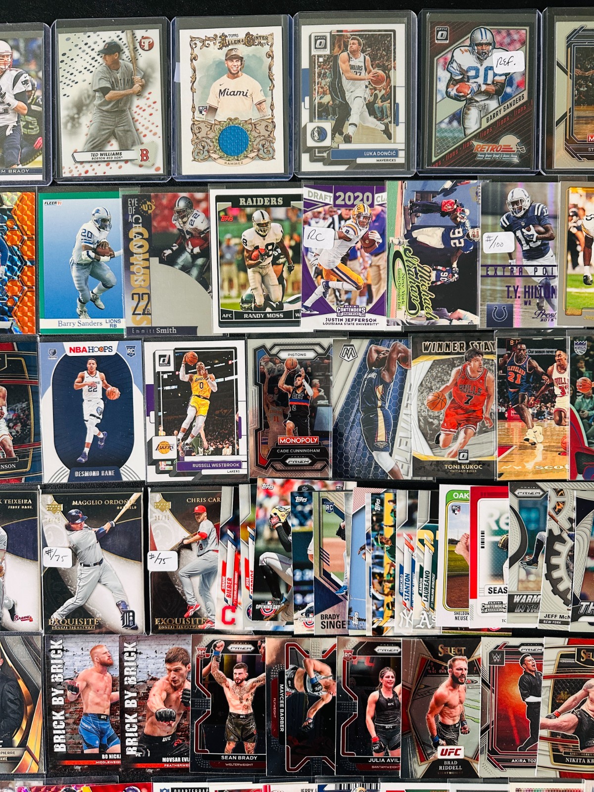 HUGE Sports CARD LOT! Jersey AUTO RC PRIZM Luka Doncic, Stephen Curry, Tom Brady view 3