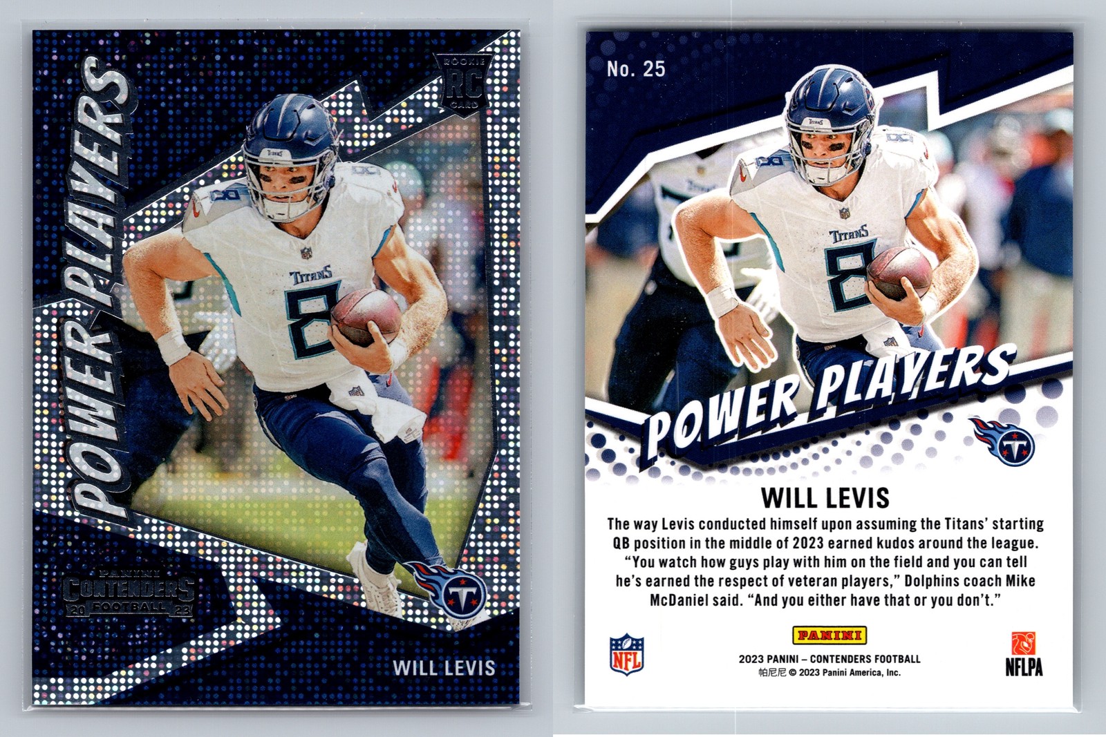 2023 Panini Contenders #25 Will Levis Power Players