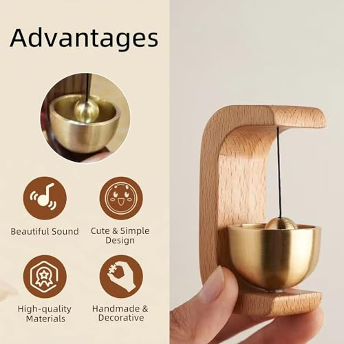 Shopkeepers Bell for Door Opening, Magnetic Shopkeepers Bell Wood Doorbell - Bild 5 von 6