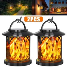 2 Pack Solar Powered Waterproof Outdoor Hanging Lanterns - Warm White Solar LED