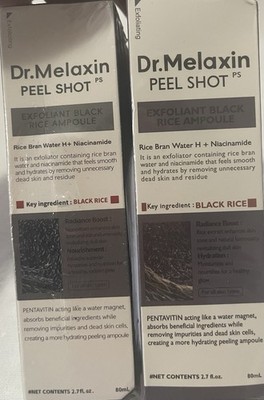 Dr.Melaxin Peel Shot Black Rice Niacinamide Peel Ampoule 2.7 fl oz (2 Boxes)