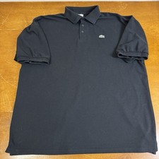 Lacoste Shirt Mens 9 Black Polo Short Sleeve Logo Golf Tennis