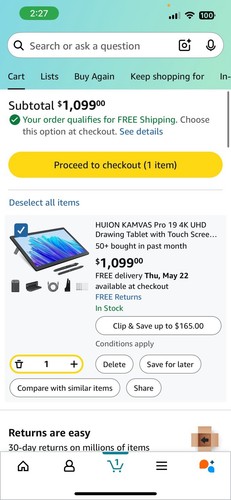 HUION Kamvas Pro 19 18,4" UHD Zeichentablet Touchscreen PenTech4.0 minimale Nutzung - Bild 2 von 10