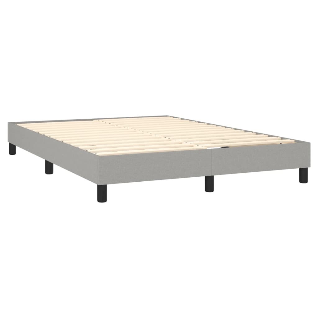 vidaXL Letto a Molle Materasso e LED Grigio Chiaro 140x190 cm Tessuto foto 2