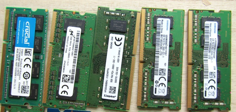 LOTE Laptop RAM Lote DDR3 DDR3L 2GB 4GB 8GB Módulos Mixtos, Samsung Hynix Crucial Foto 2 de 4