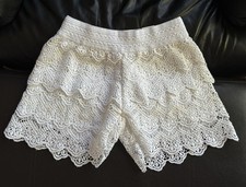 Justice Girls White Tiered Lace Skort Size 12 Comfy Elastic Waist NEW Skorts NWT