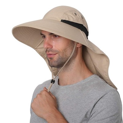 Herren große breite Krempe Sonnenhut Fischerhut Wandern Angeln UV-Schutz Hut DE