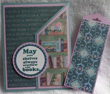 Stampin Up! Card Kit MAY YOUR SHELVES OVERFLOW Card & Bookmark ADORABLE! Lovers